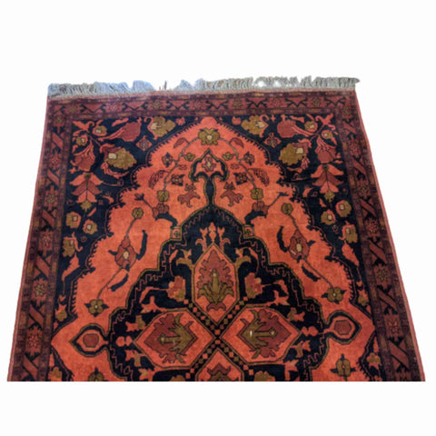 200 x 131 cm Afghan Khan Tribal Orange Rug - Rugoutlet