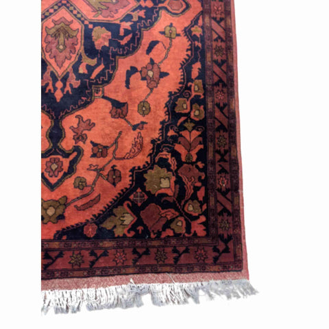 200 x 131 cm Afghan Khan Tribal Orange Rug - Rugoutlet