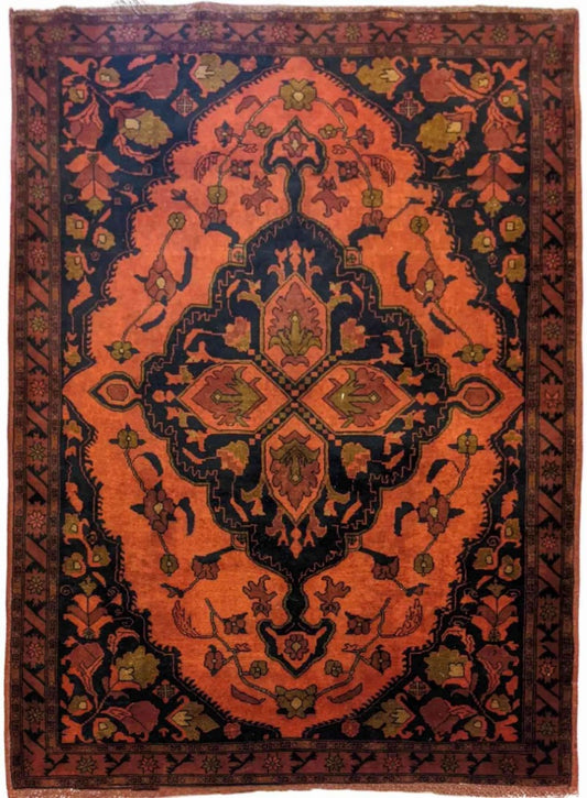 200 x 131 cm Afghan Khan Tribal Orange Rug - Rugoutlet