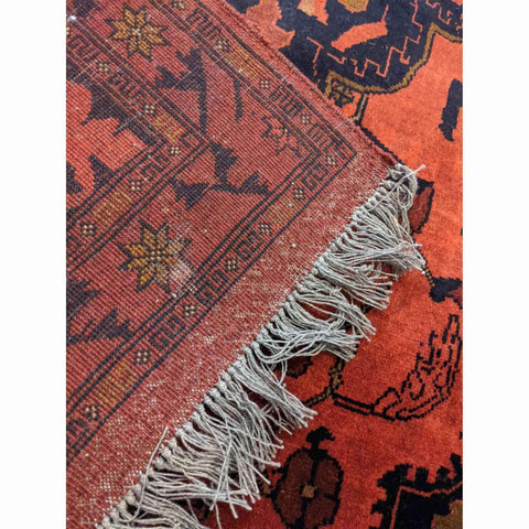200 x 131 cm Afghan Khan Tribal Orange Rug - Rugoutlet