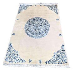 200 x 135 cm Fine Royal Chinese Traditional White Rug - Rugmaster