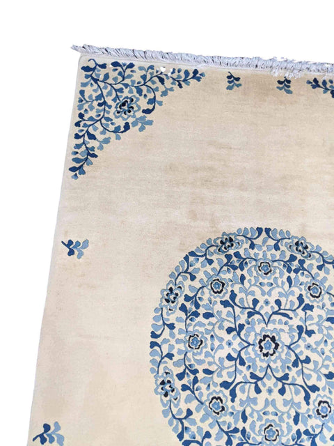 200 x 135 cm Fine Royal Chinese Traditional White Rug - Rugoutlet