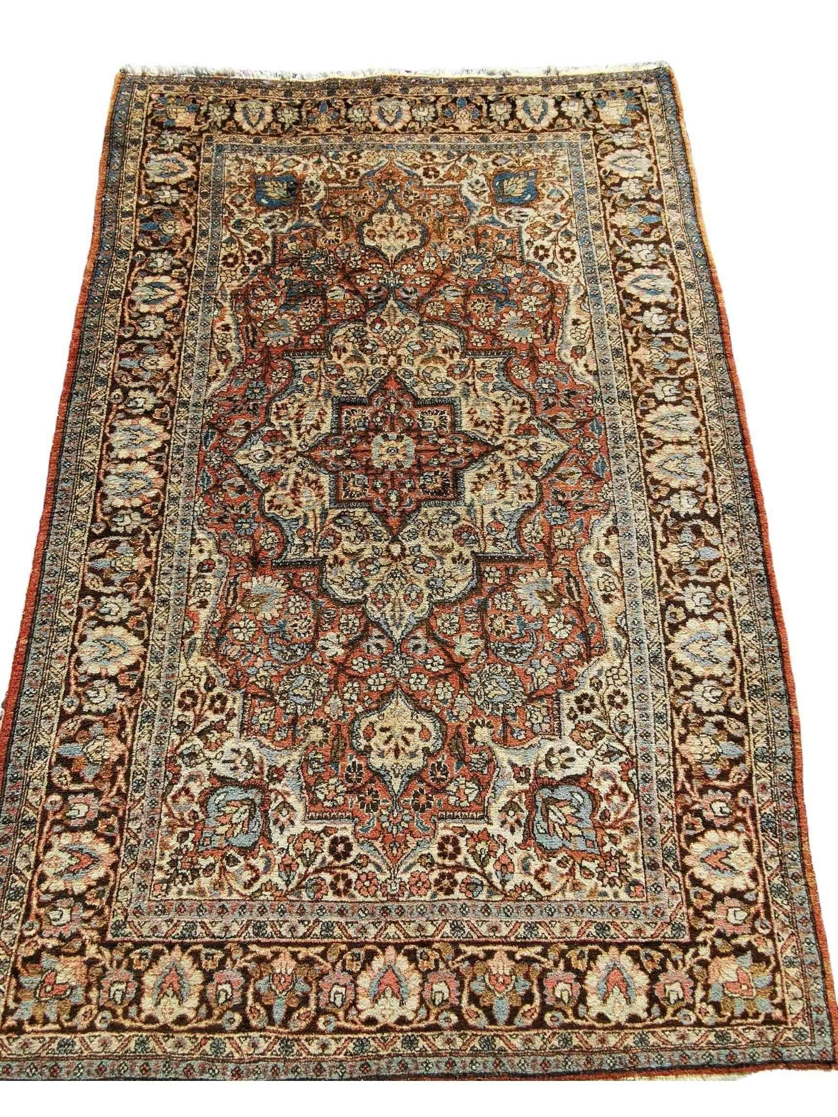 200 x 135 cm Handmade Kerman Traditional Brown Rug - Rugoutlet