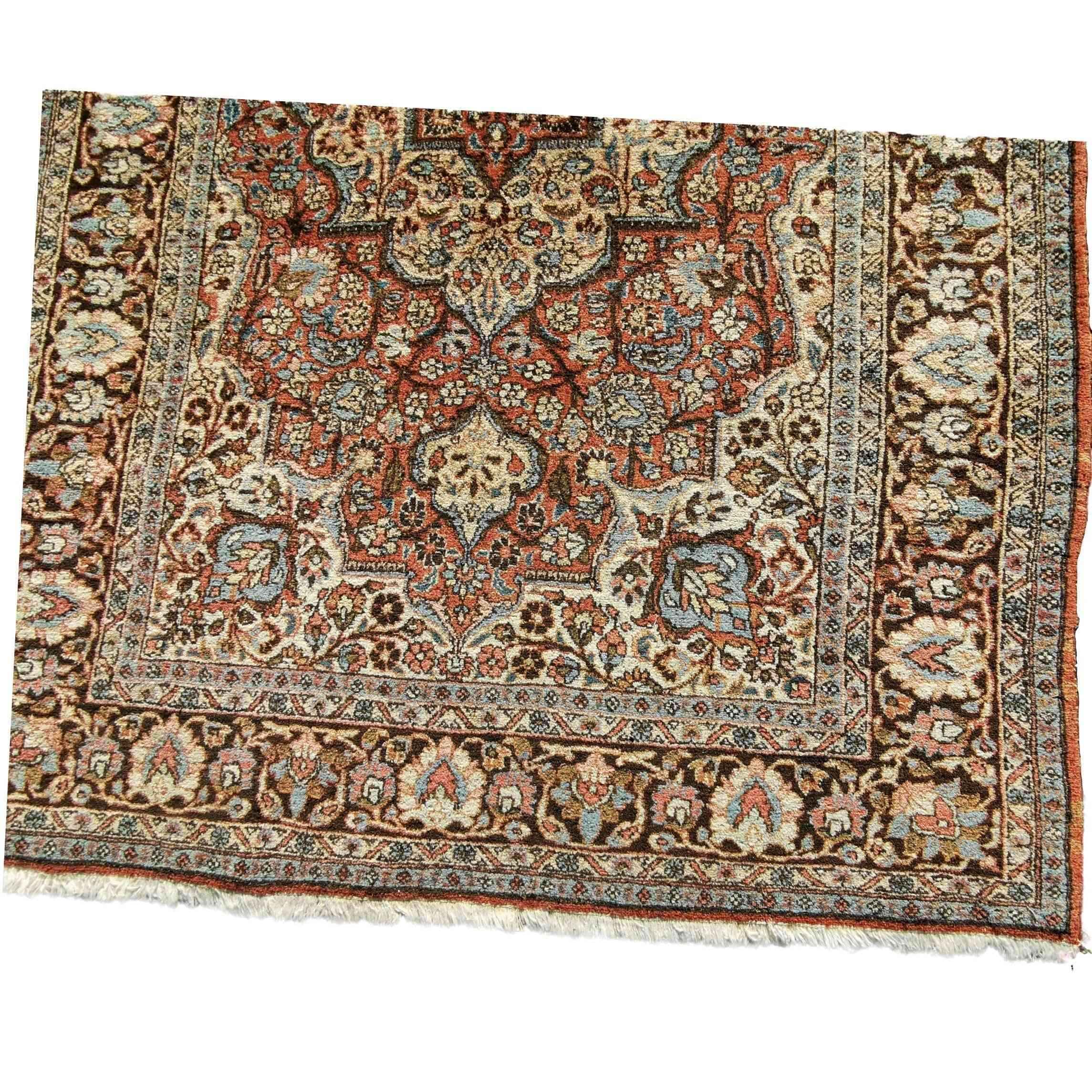 200 x 135 cm Handmade Kerman Traditional Brown Rug - Rugoutlet