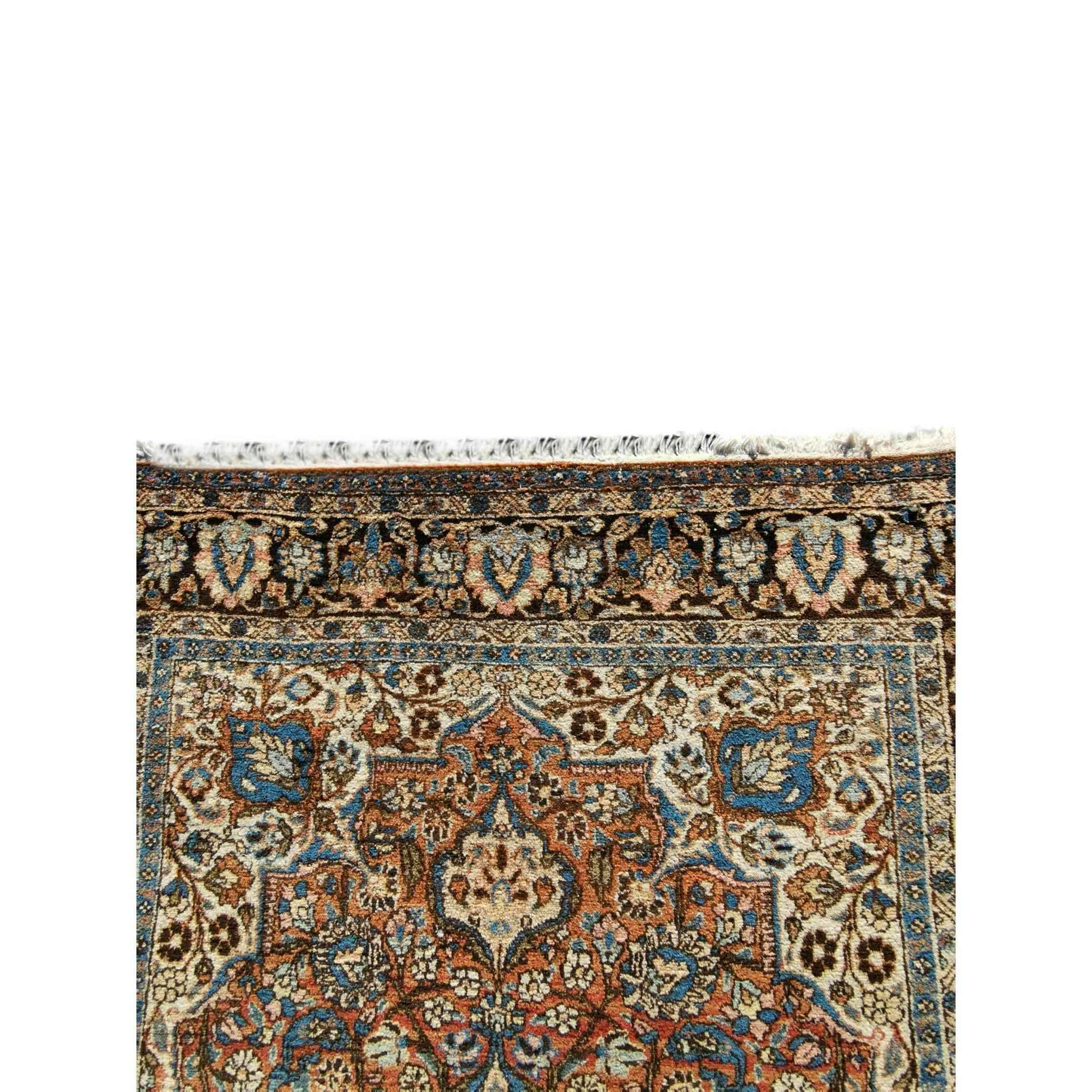 200 x 135 cm Handmade Kerman Traditional Brown Rug - Rugoutlet