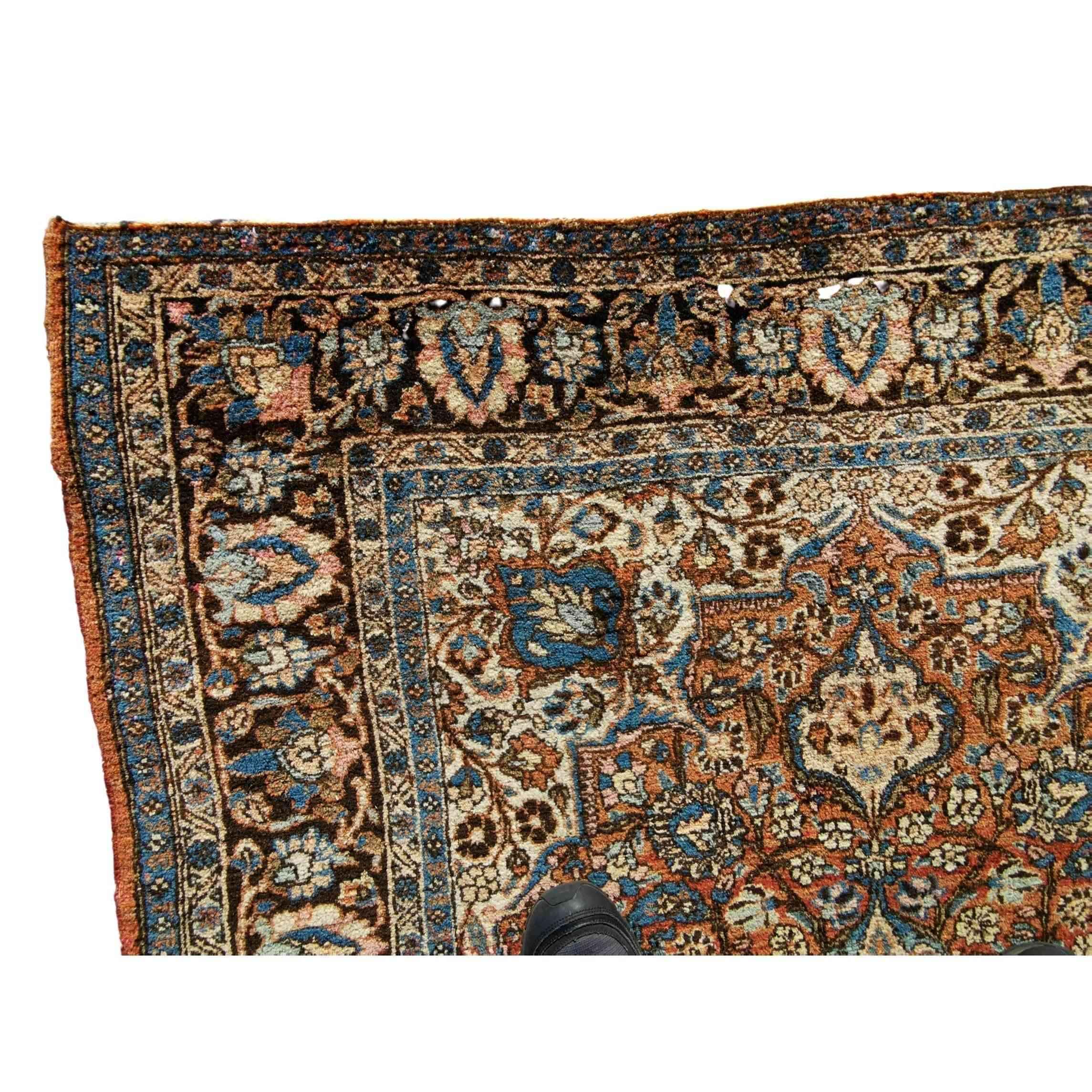 200 x 135 cm Handmade Kerman Traditional Brown Rug - Rugoutlet