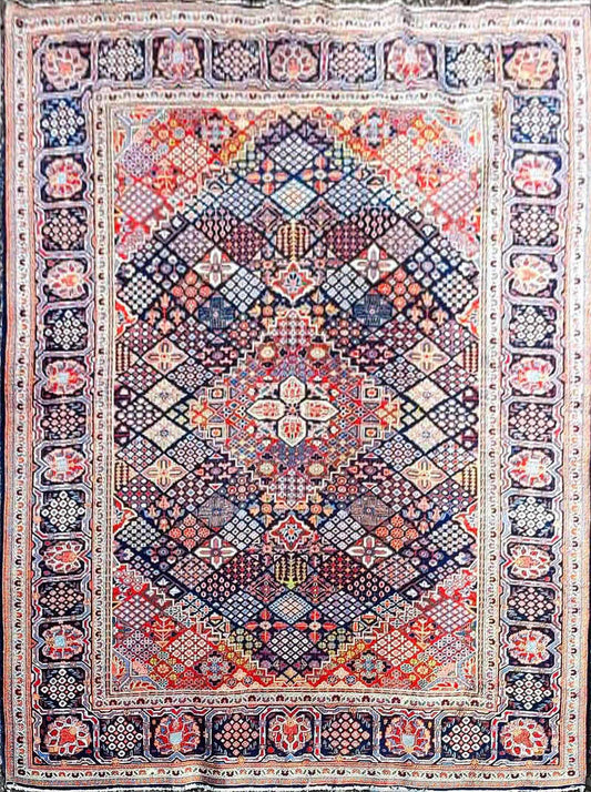 200 x 135 cm Unique Iranian Kashan Traditional Red Rug - Rugmaster