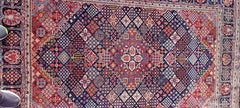 200 x 135 cm Unique Persian Kashan Traditional Red and blue Rug - Rugoutlet