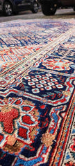 200 x 135 cm Unique Persian Kashan Traditional Red and blue Rug - Rugoutlet