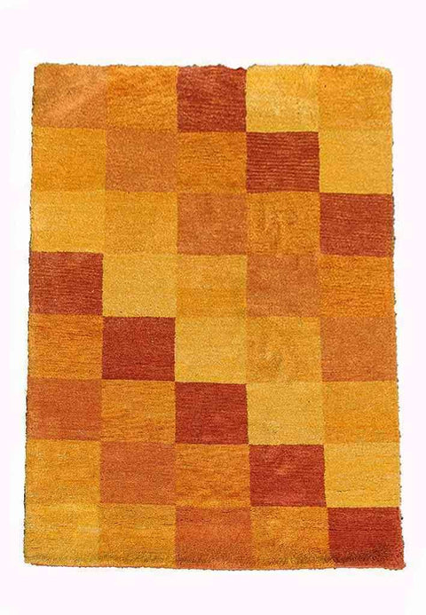 200 x 143 cm modern Persian Gabbeh Tribal Yellow Rug - Rugoutlet