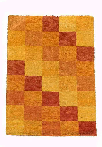 200 x 143 cm modern Persian Gabbeh Tribal Yellow Rug - Rugoutlet