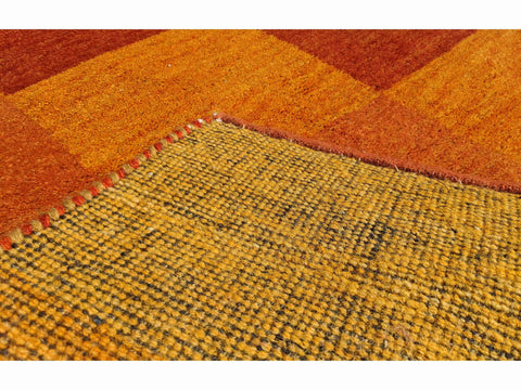 200 x 143 cm modern Persian Gabbeh Tribal Yellow Rug - Rugoutlet