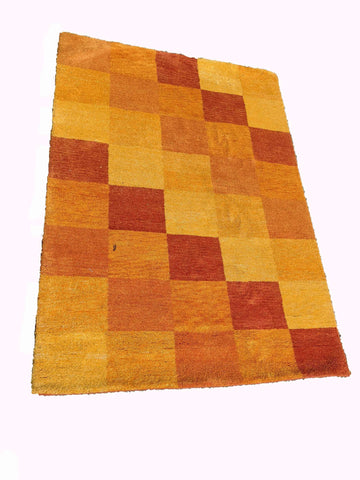 200 x 143 cm modern Persian Gabbeh Tribal Yellow Rug - Rugoutlet