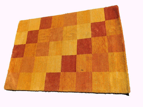 200 x 143 cm modern Persian Gabbeh Tribal Yellow Rug - Rugoutlet