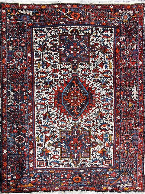 200 x 145 cm Hamedan Persian Traditional Red Rug - Rugoutlet