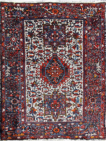 200 x 145 cm Hamedan Persian Traditional Red Rug - Rugoutlet