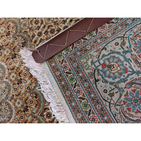 200 x 150 cm Persian Tabriz Geometric White Rug - Rugoutlet
