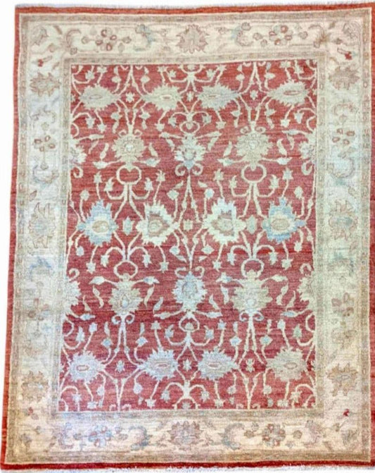 200 x 151 cm Traditional Handmade Traditional Red Rug - Rugoutlet