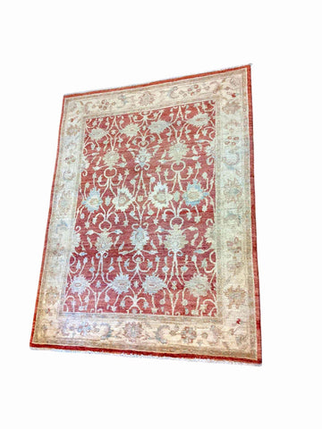 200 x 151 cm Traditional Handmade Traditional Red Rug - Rugmaster