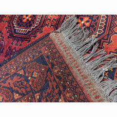200 x 156 cm Afghan Khan Tribal Red Rug - Rugmaster