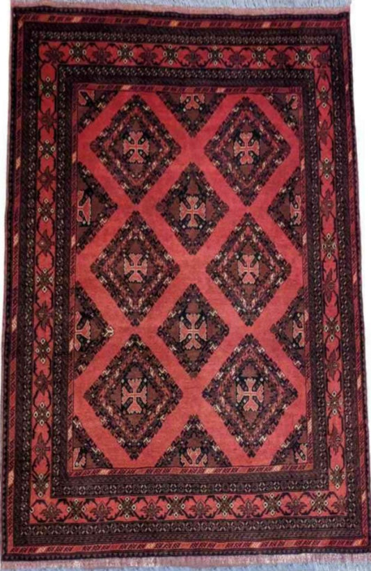 200 x 156 cm mohammadi Traditional Red Rug - Rugoutlet