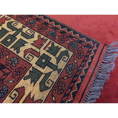 200 x 157 cm Afghan Khan Tribal Orange Rug - Rugoutlet