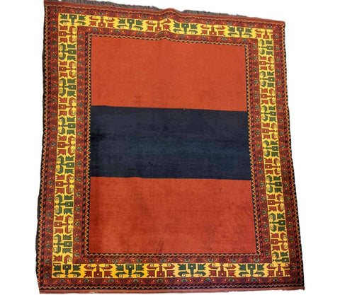 200 x 157 cm Afghan Khan Tribal Orange Rug - Rugoutlet