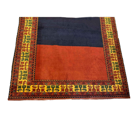 200 x 157 cm Afghan Khan Tribal Orange Rug - Rugoutlet