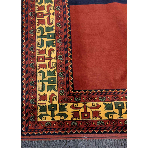 200 x 157 cm Afghan Khan Tribal Orange Rug - Rugoutlet