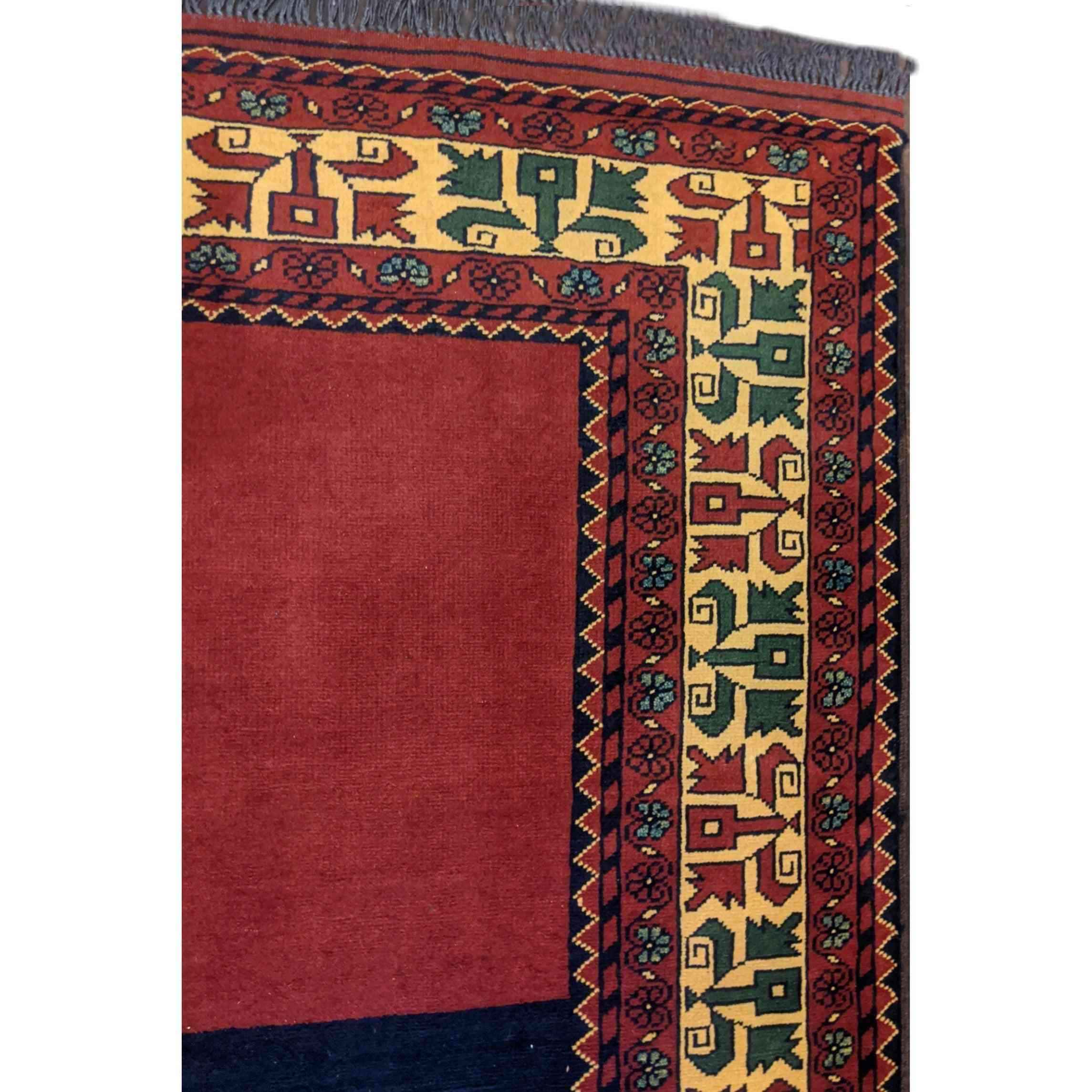 200 x 157 cm Afghan Khan Tribal Orange Rug - Rugmaster