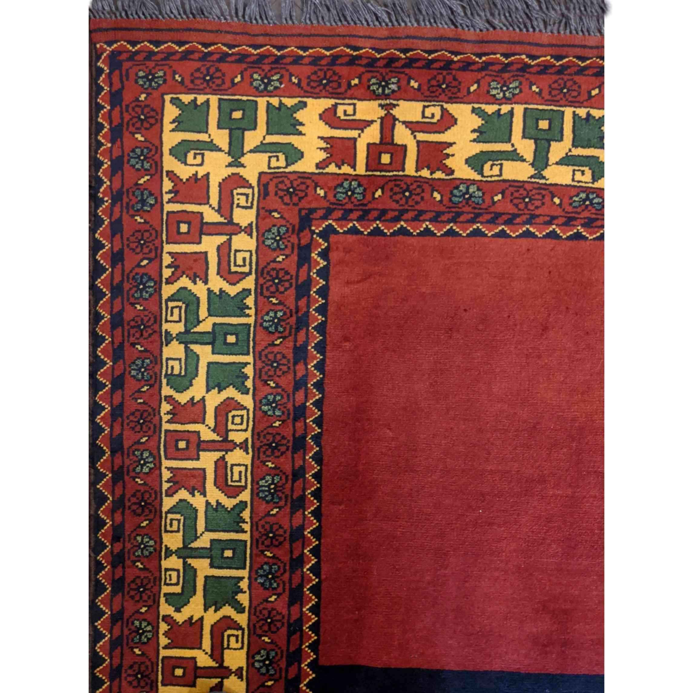 200 x 157 cm Afghan Khan Tribal Orange Rug - Rugmaster