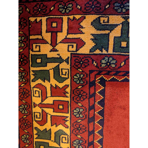 200 x 157 cm Afghan Khan Tribal Orange Rug - Rugoutlet