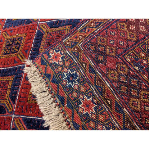 200 x 157 cm Afghan Mushwani Natural Dye Tribal Red Rug - Rugmaster