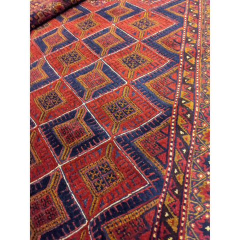 200 x 157 cm Afghan Mushwani Natural Dye Tribal Red Rug - Rugmaster
