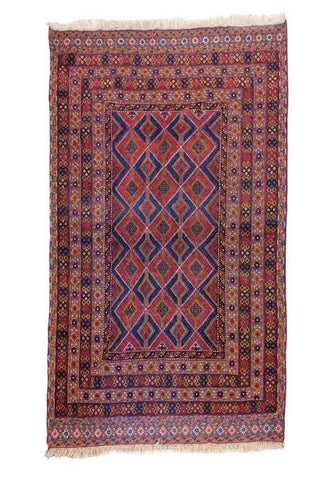 200 x 157 cm Afghan Mushwani Natural Dye Tribal Red Rug - Rugmaster