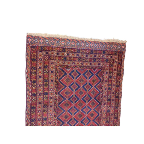 200 x 157 cm Afghan Mushwani Natural Dye Tribal Red Rug - Rugmaster