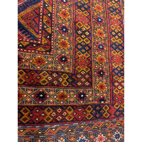 200 x 157 cm Afghan Mushwani Natural Dye Tribal Red Rug - Rugmaster