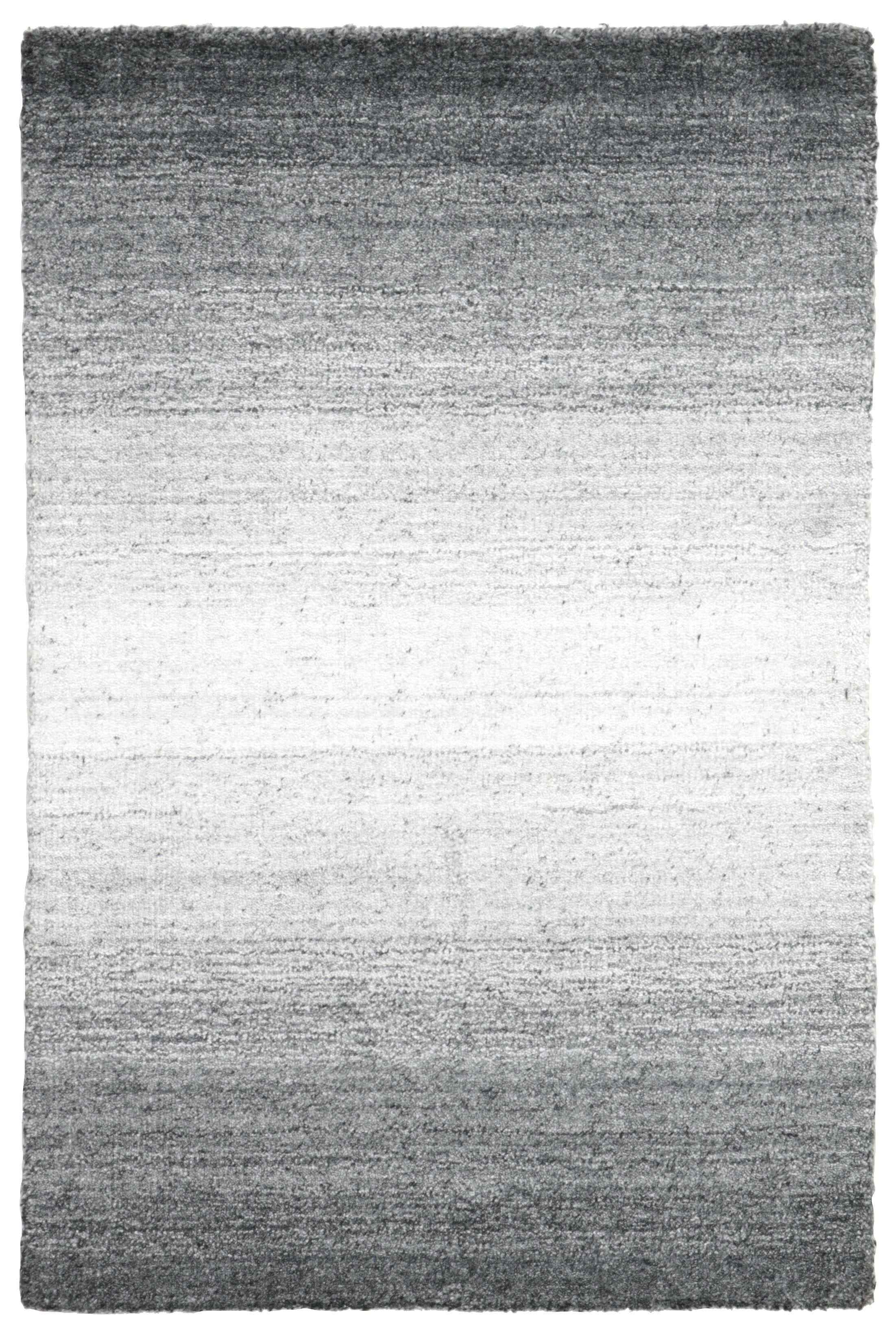 200x140 cm  Indian Wool/Viscose Black Rug-Gris, Grey