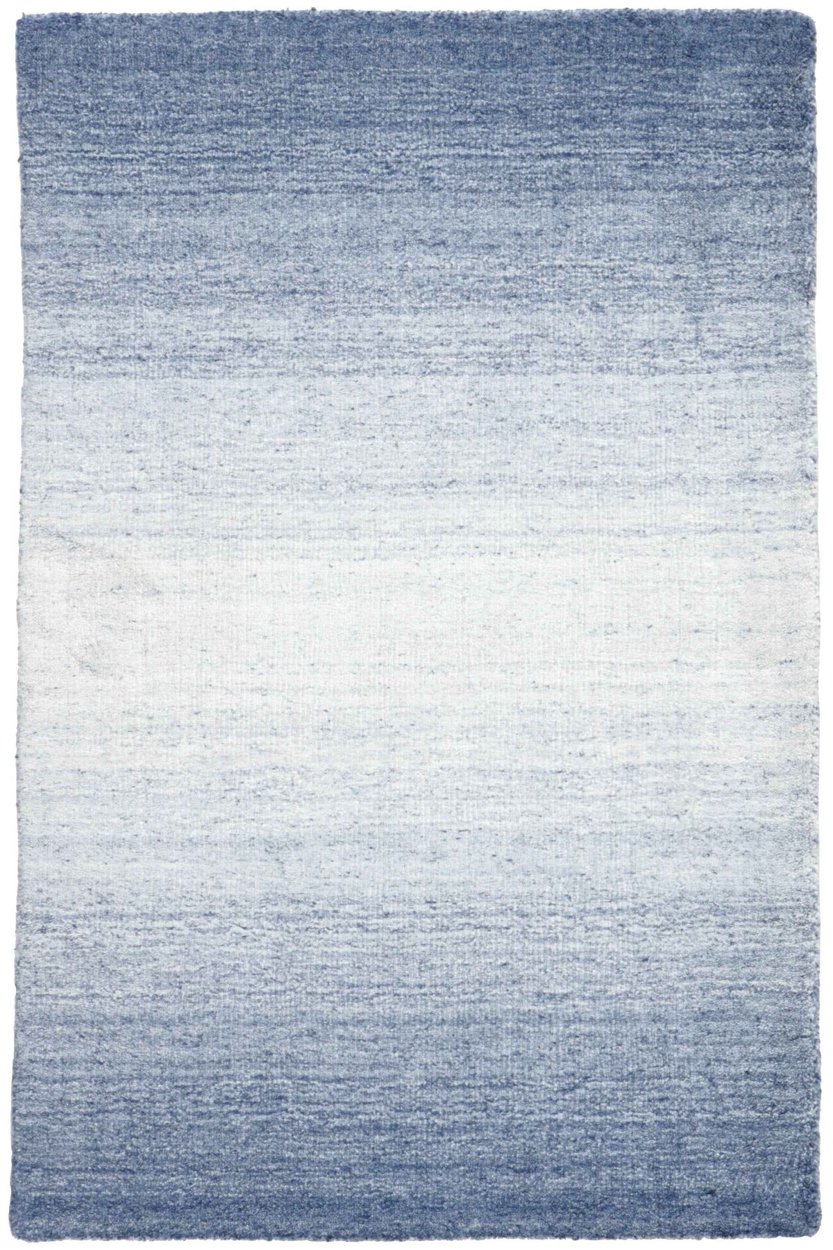 200x140 cm  Indian Wool/Viscose Blue Rug-840394
