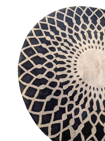 200 x 200 cm Modern Handmade Brown Round Rug - Rugmaster