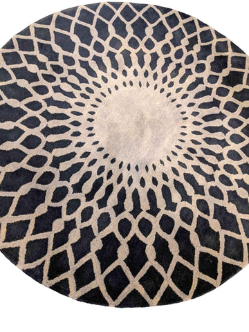 200 x 200 cm Handmade Brown Round Rug - Rugoutlet