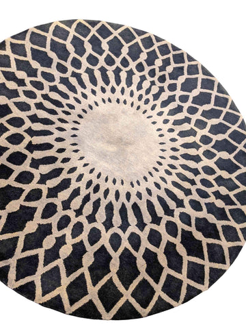 200 x 200 cm Modern Handmade Brown Round Rug - Rugmaster