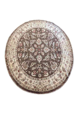 200 x 200 cm Modern Handmade Brown Round Rug - Rugmaster