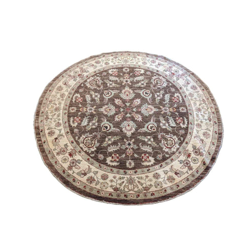 200 x 200 cm Modern Handmade Brown Round Rug - Rugmaster