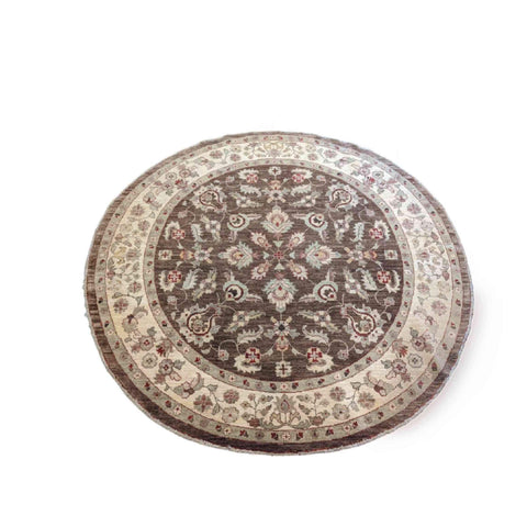 200 x 200 cm Handmade Brown Round Rug - Rugoutlet