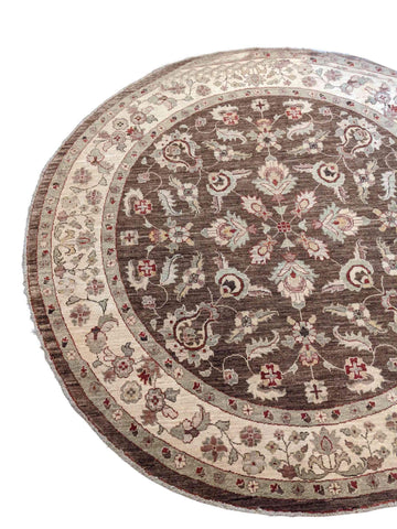200 x 200 cm Modern Handmade Brown Round Rug - Rugmaster