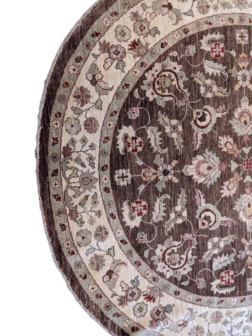 200 x 200 cm Modern Handmade Brown Round Rug - Rugmaster