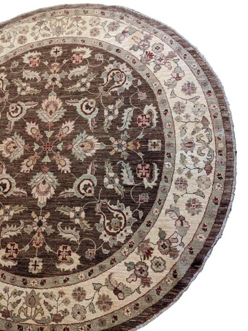 200 x 200 cm Modern Handmade Brown Round Rug - Rugmaster