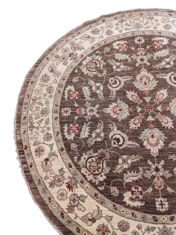 200 x 200 cm Modern Handmade Brown Round Rug - Rugmaster