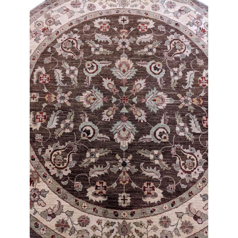 200 x 200 cm Modern Handmade Brown Round Rug - Rugmaster